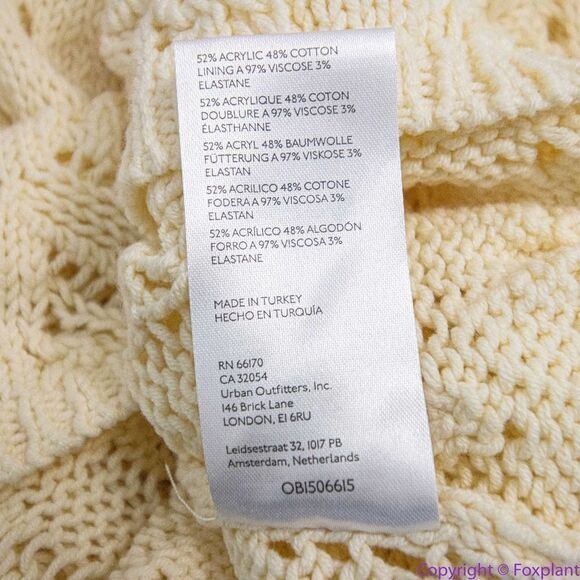 NEW Free People Elton Cream Crochet Knit Long Sleeve Mini‎ Dress, L - Picture 15 of 16